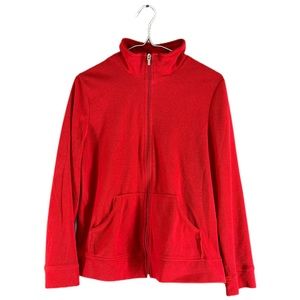 Vintage Jasmine Rose Red Zip Up Sweater